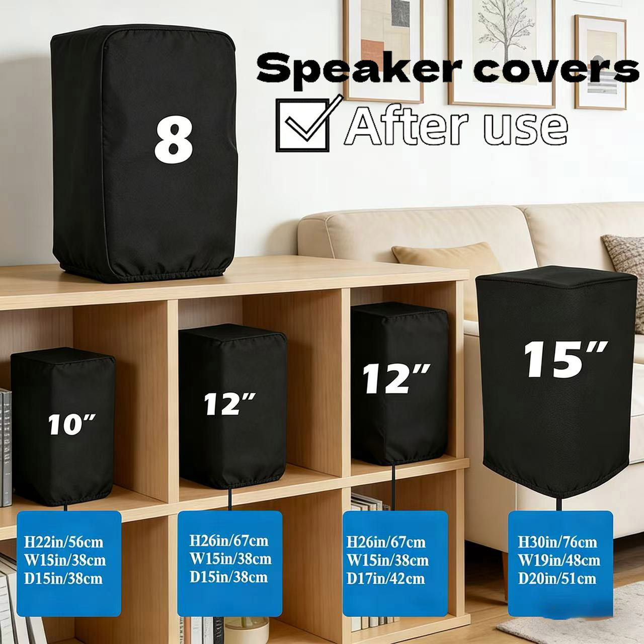 Home Cinema Accessories - Dayanıklı Siyah 210D Oxford Kumaş Hoparlör