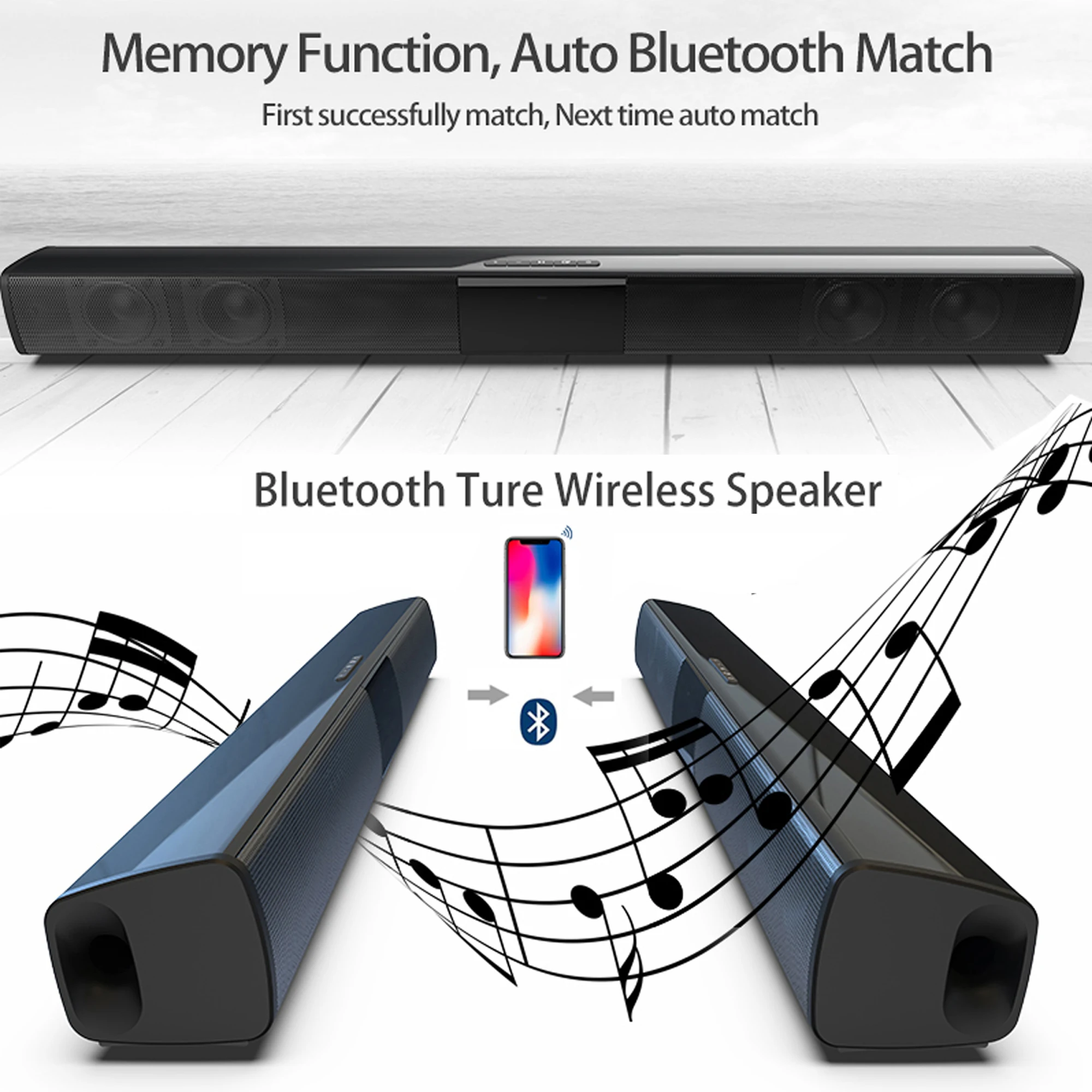 TV bilgisayar için 40W yüksek  - Soundbar Bluetooth Home incelemesi ve fiyatı